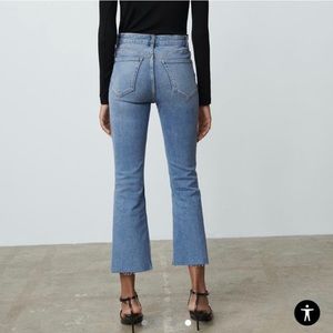 Zara mid rise crop flare jeans